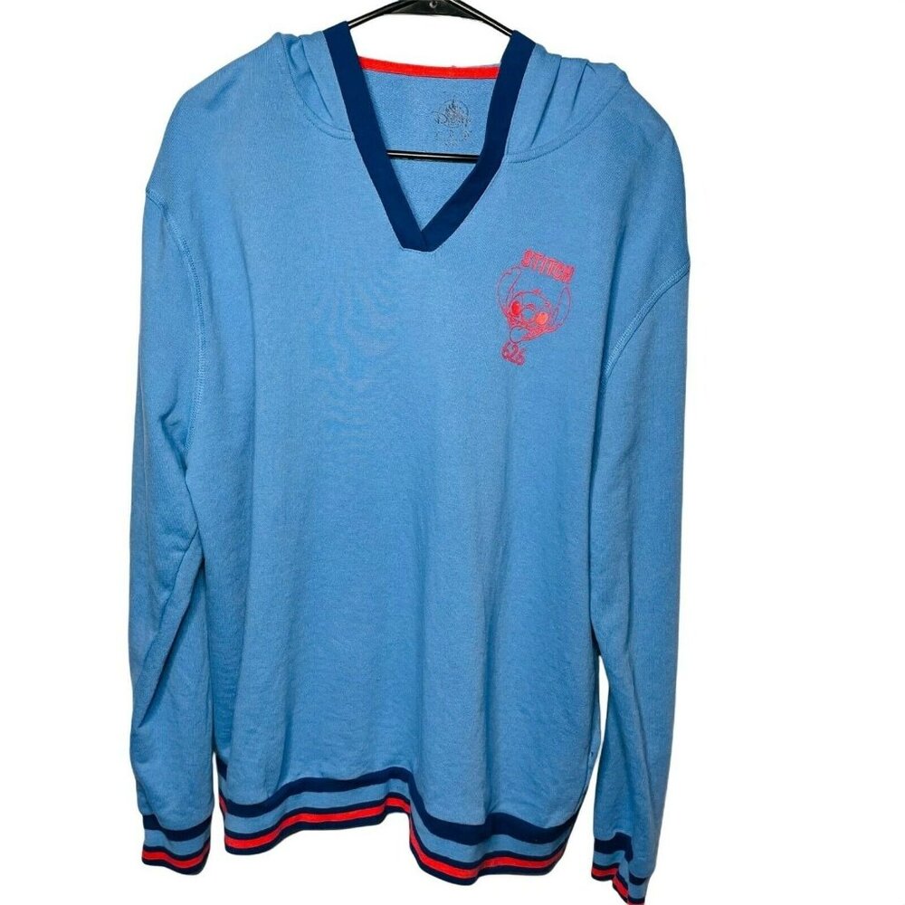 Disney Parks Womens Stitch 626 Hoodie Sweat Shirt Blue XL u